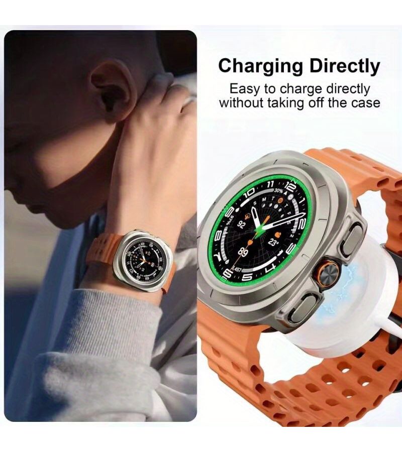 Heavy Duty Hard PC Case For Galaxy Watch Ultra 47mm Black Hollow Bumper Frame Anti Scratch Anti Fall Protective Cover - Image 3