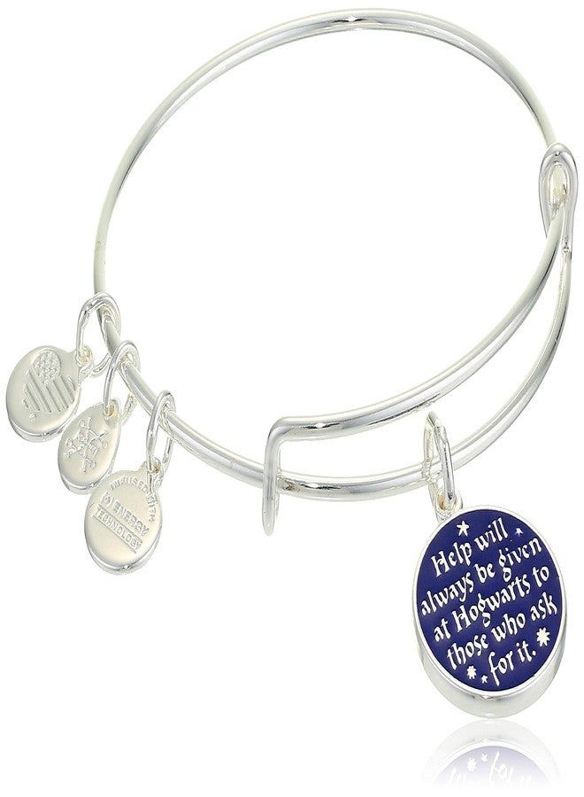 Alex And Ani Replenishment 19 Women's Harry Potter, Help Will Always Be Given Charm Bangle, Shiny Silver - Image 1