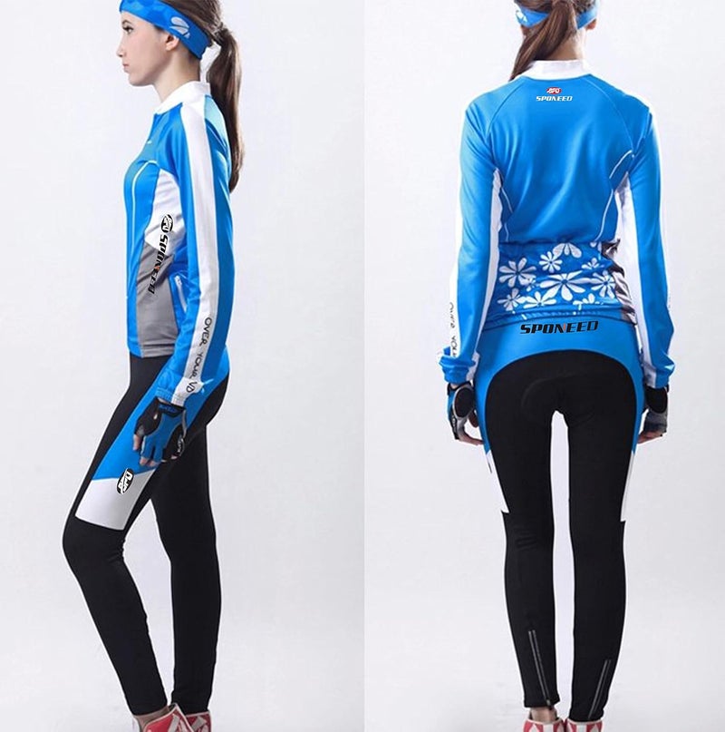 sponeed Women Cycling Pants Full Sleeve Road Bike Clothes Tights 4D Padded - Image 2