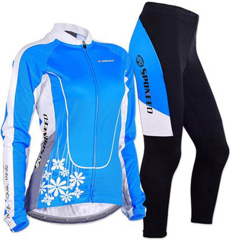 sponeed Women Cycling Pants Full Sleeve Road Bike Clothes Tights 4D Padded - Image 1