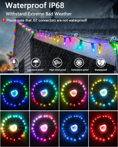 ALITOVE أضواء بيكسل LED RGB WS2811 من ALITOVE قابلة للتوجيه الفردي 12 مم ضوء بيكسل رقمي ملون كامل 12 فولت 50 قطعة IP68 مقاوم للماء لزينة الإعلانات المنزلية عيد الهالوين عيد الميلاد - Image 4