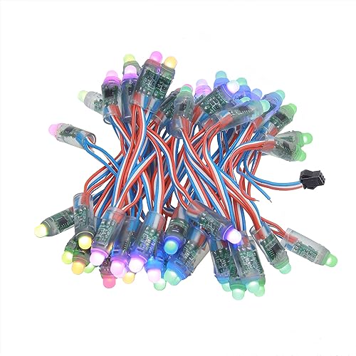 ALITOVE أضواء بيكسل LED RGB WS2811 من ALITOVE قابلة للتوجيه الفردي 12 مم ضوء بيكسل رقمي ملون كامل 12 فولت 50 قطعة IP68 مقاوم للماء لزينة الإعلانات المنزلية عيد الهالوين عيد الميلاد - Image 1