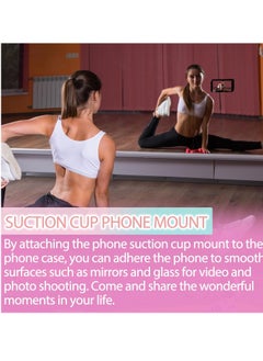 General Suction Phone Case Mount, Silicon Adhesive Phone Accessory for iPhone and Android, Hands-Free Fidget Toy Mirror Shower Phone Holder, Tiktok Videos and Selfies (Pink)  - Image 3