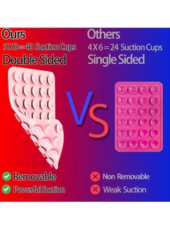 General Suction Phone Case Mount, Silicon Adhesive Phone Accessory for iPhone and Android, Hands-Free Fidget Toy Mirror Shower Phone Holder, Tiktok Videos and Selfies (Pink)  - Image 5