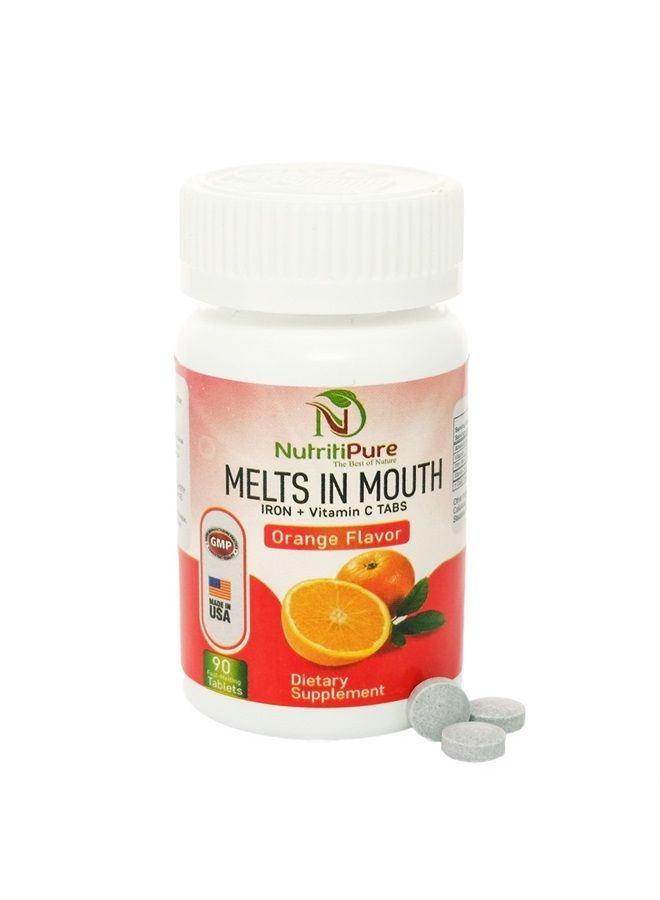 Chewable Iron Supplement (Carbonyl Iron 18 mg with Vitamin C 30 mg) Tablet in Orange Flavor 90 Count (1)