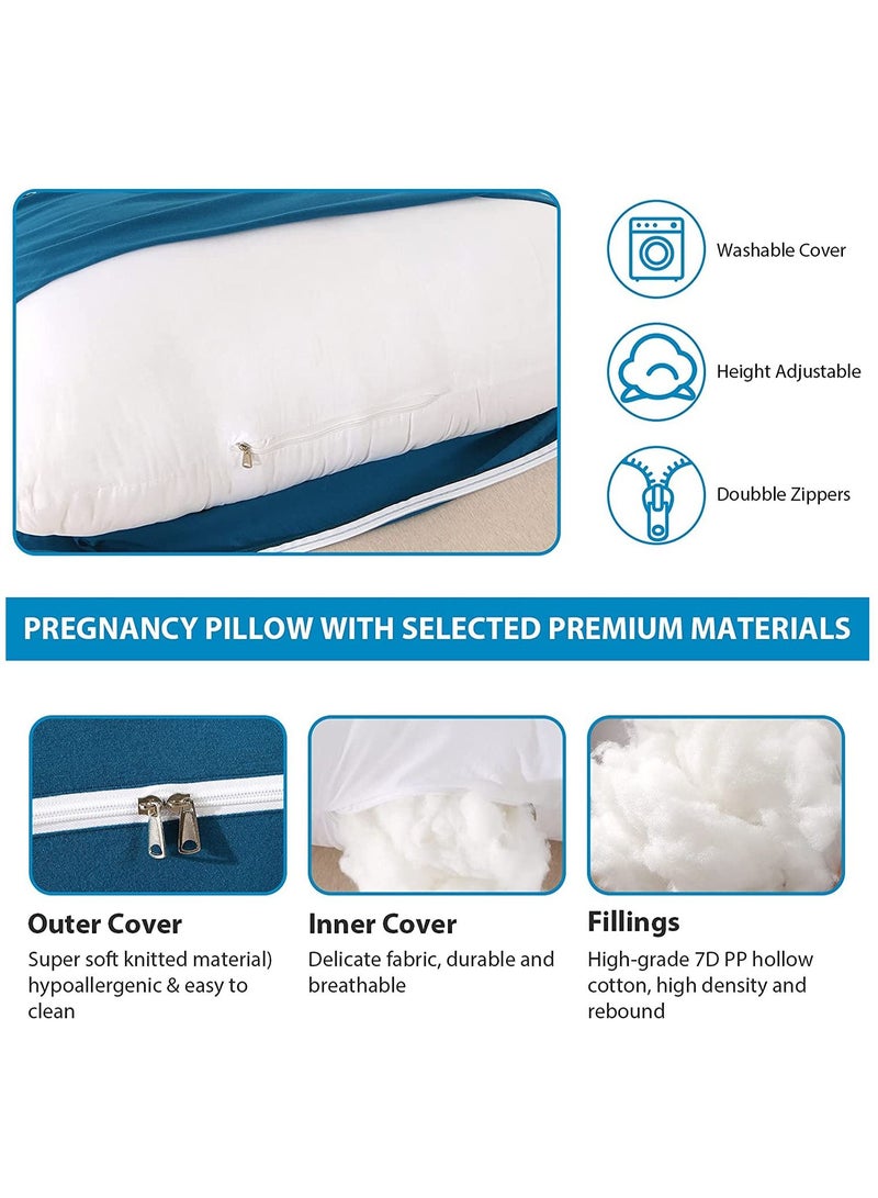 Pregnancy Pillows Cotton U Shaped Body Pillow for Sleeping, Comfortable Cooling Maternity Pillow for Pregnant Women Support Body Pain Relief Pillow