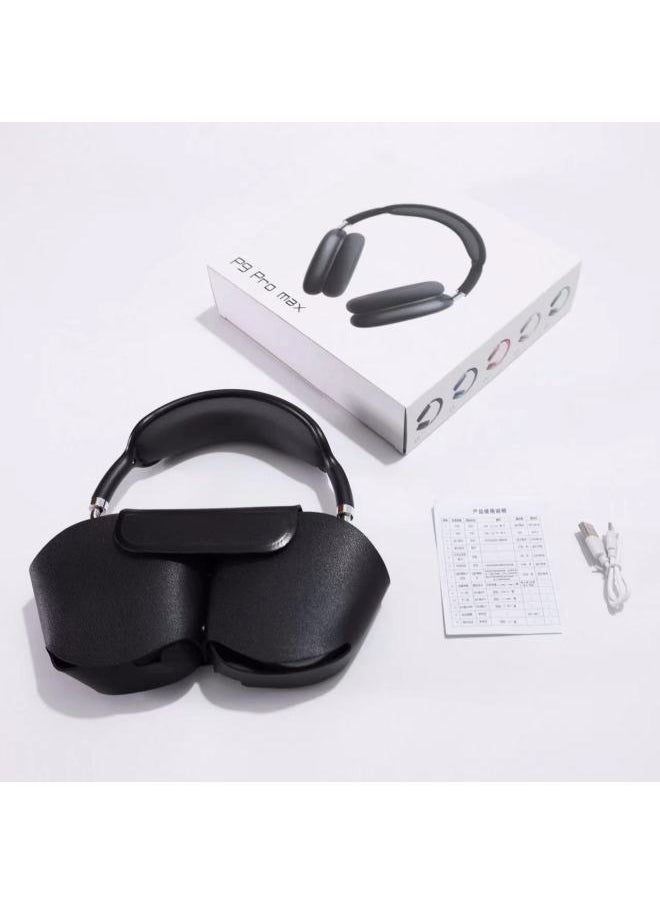 P9 Pro Max Headset Bluetooth Headset Stereo Type-C Interface With Protection Bag Wireless Headset Wholesale-Colour:Chinese Red  - Image 2