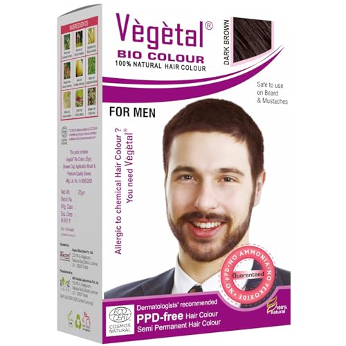 Vegetal Bio Colour - Experience Natural Dark Brown Beard Hair Color for Men | Ammonia-Free, PPD-Free, 100% Organic, and Herbal | Safe and Effective Beard Dye| Complete Kit Included |25g Each - Image 1