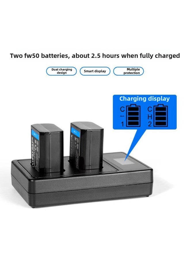 Suitable For Sony Np-Fw50 Fz100 Fm50 Bx1 F550 Camera Battery Charger Dual Charge Type-C-Standard Capacity:Np-bx1 Dual Charging - Image 4