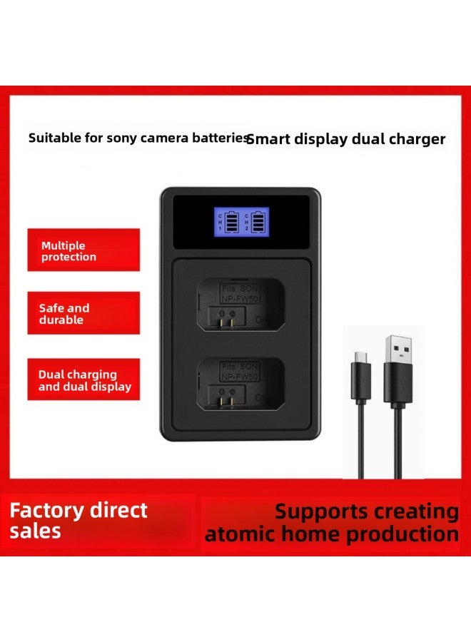 Suitable For Sony Np-Fw50 Fz100 Fm50 Bx1 F550 Camera Battery Charger Dual Charge Type-C-Standard Capacity:Np-bx1 Dual Charging - Image 1