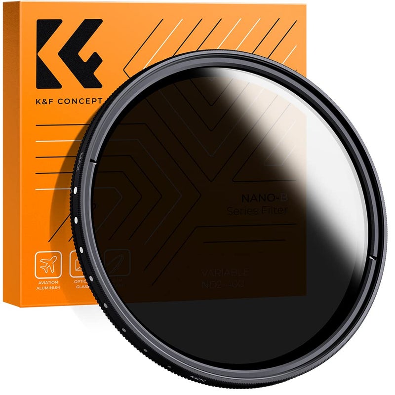 K&F Concept 58mm Variable ND2-ND400 ND Lens Filter (1-9 Stops) for Camera Lens, Adjustable Neutral Density Filter with Microfiber Cleaning Cloth (B-Series) - Image 1
