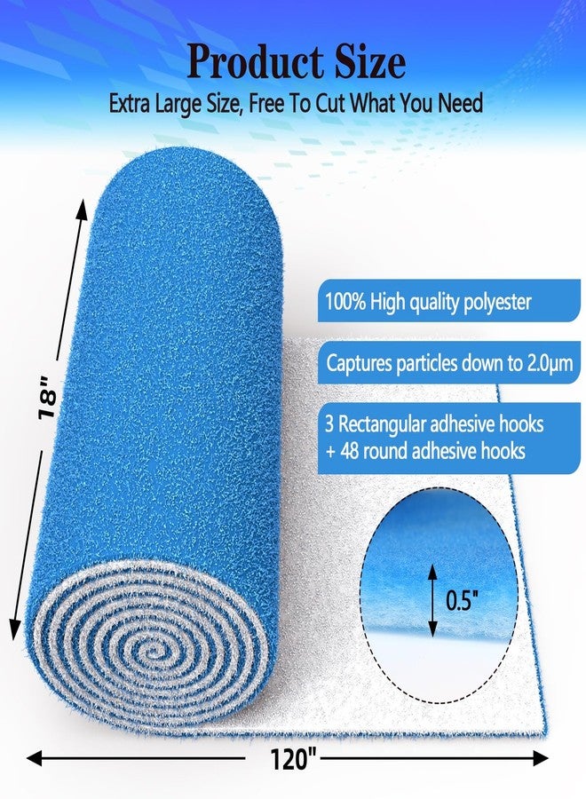 WAWINY Air Vent Filter, 18"X120" Cut to Size Air Filter Material, MERV 8 Electrostatic Air Filter Roll, Blue & White Vent Filters for Home Floor, Rv Ac Vent, Ceiling, Refrigeration, HVAC Furnace Vent, Etc - Image 3