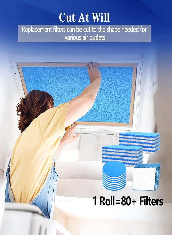 WAWINY Air Vent Filter, 18"X120" Cut to Size Air Filter Material, MERV 8 Electrostatic Air Filter Roll, Blue & White Vent Filters for Home Floor, Rv Ac Vent, Ceiling, Refrigeration, HVAC Furnace Vent, Etc - Image 4