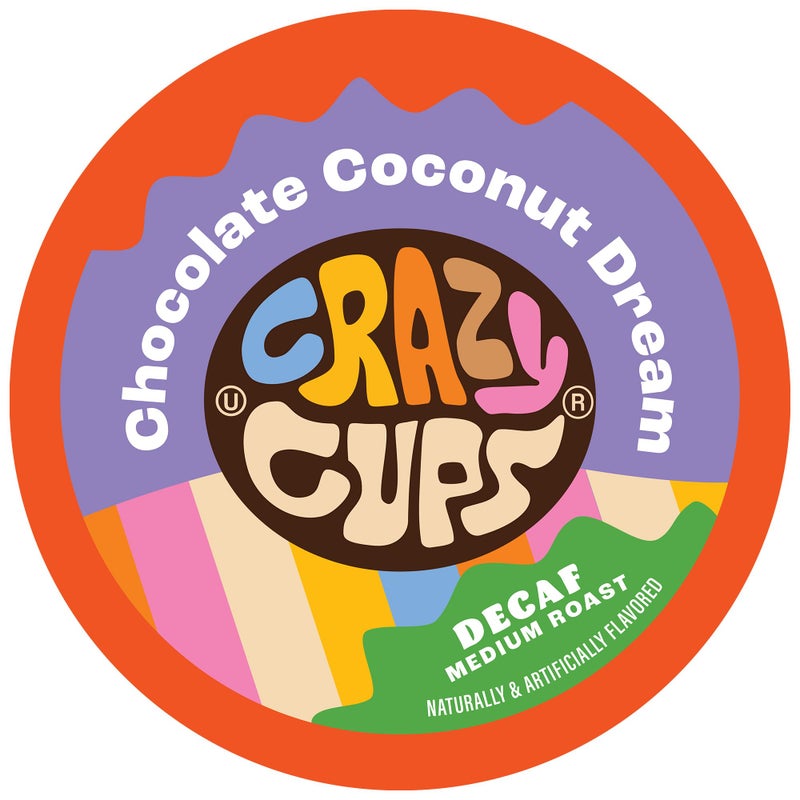 Crazy Cups Flavored Decaf Hot or Iced Coffee for the Keurig K Cups 20 Brewers Chocolate Coconut Dream 22 Count