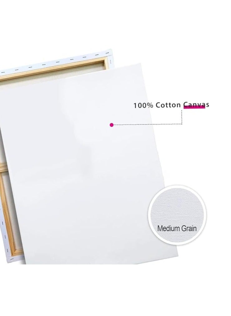PARTNER لوحات قماشية ممدودة 70X100 سم قطن أبيض للفنانين للرسم بالأكريليك والصب الزيتية والوسائط الفنية الجافة والرطبة - Image 3