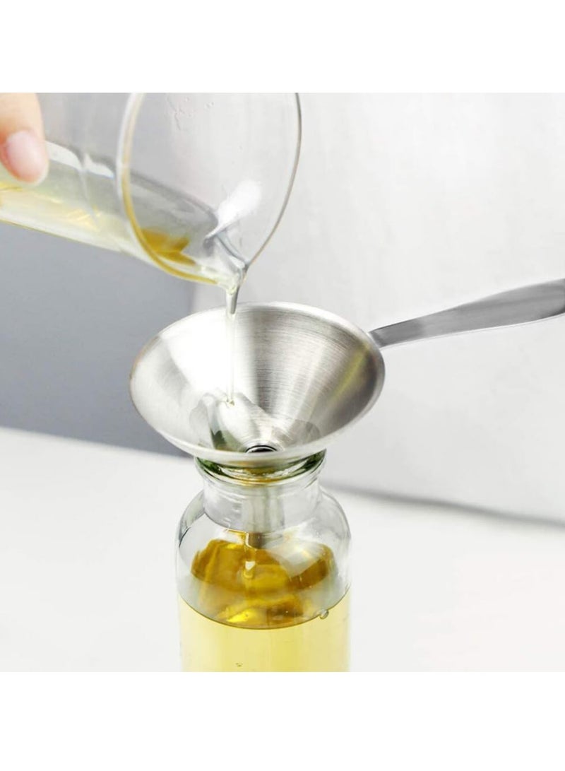 Oasisgalore Kitchen Funnel Set with Cleaning Brushes for Filling Bottles，Stainless Steel Small Funnels - Image 5
