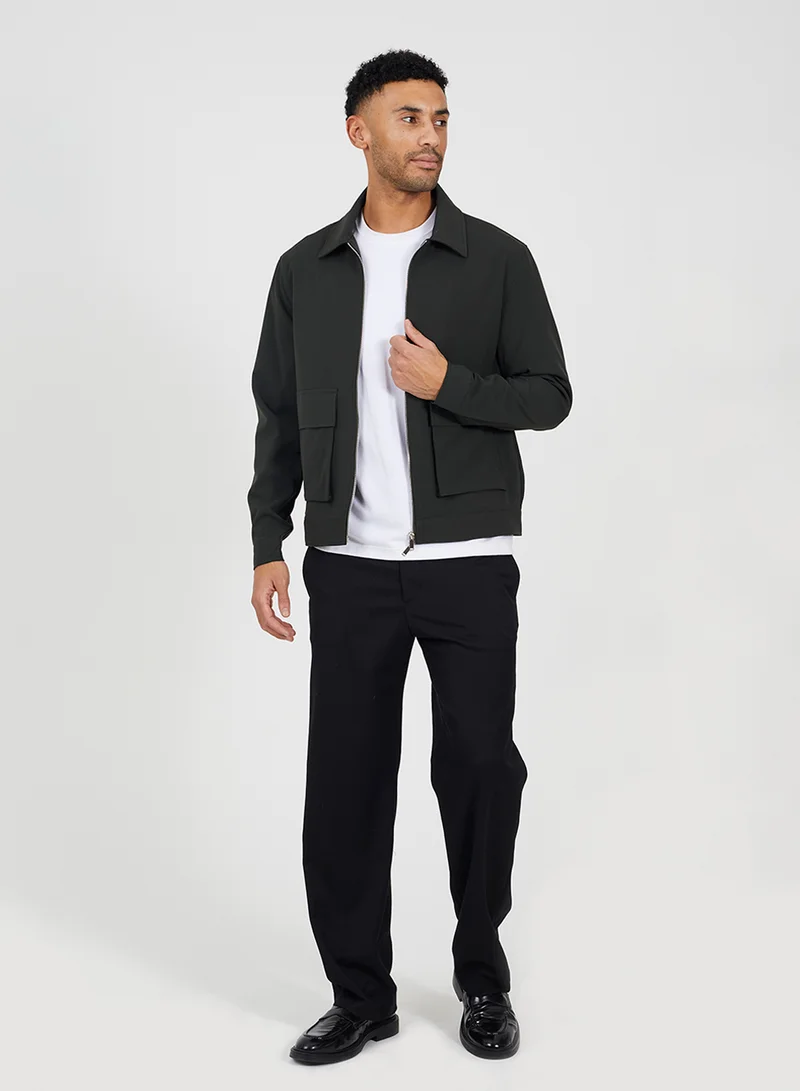 BRAVE SOUL MENS HARRINGTON ZIP THROUGH