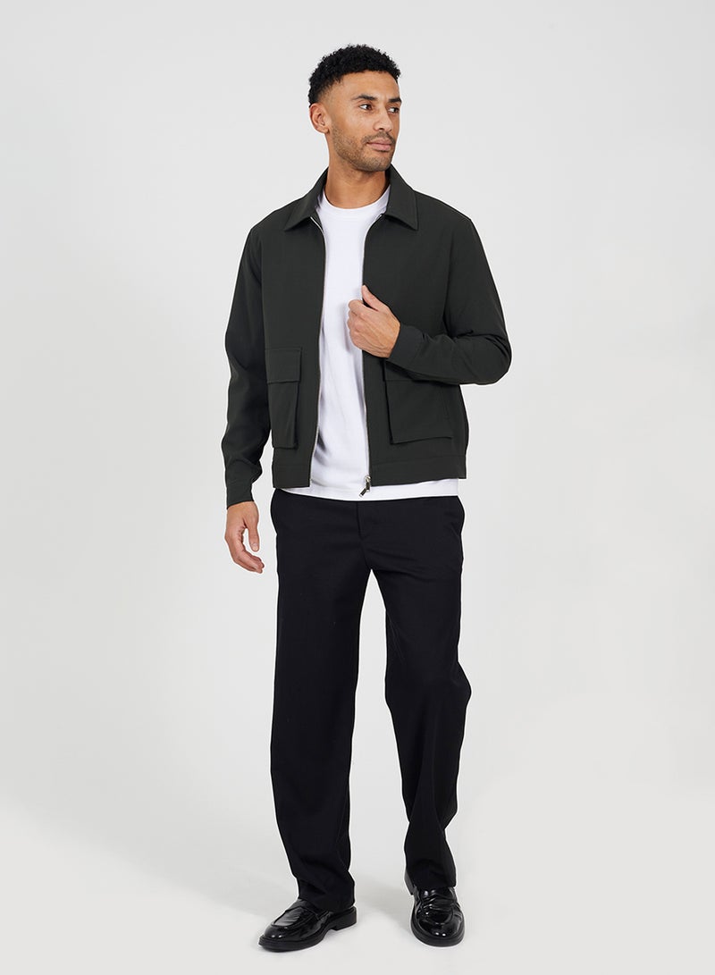 BRAVE SOUL Harrington Zip Through Jacket - Image 1