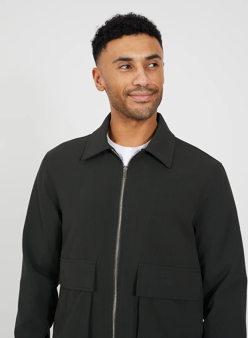 BRAVE SOUL MENS HARRINGTON ZIP THROUGH