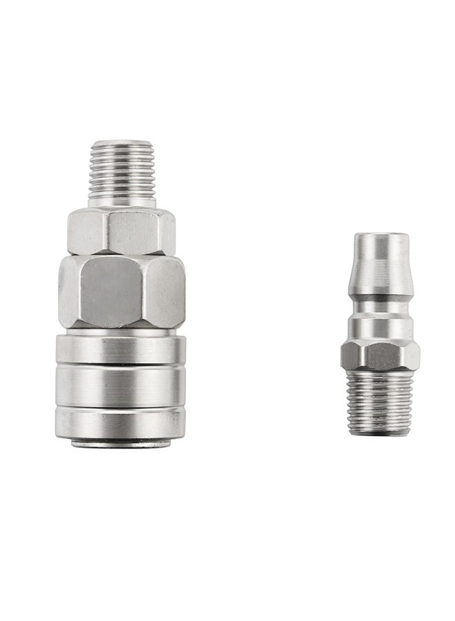 LAWAZIM Pro7 Air Hose Fitting Set - 2 Piece 1/4inch 20SM x 20PM Male Threaded Quick Connect Coupler and Male Threaded Plug, Air Compressor and Pneumatic Tool Accessories - Image 2