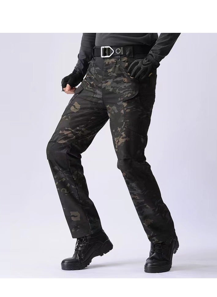 Loquat Men Autumn Special Forces Camouflage Pants Overalls Multi-bag Pants wear - Resistant Army Fan Pants 