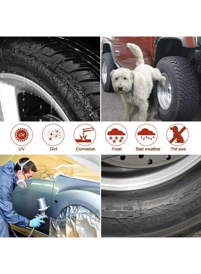 AmFor Set of 4 Tire Covers, Waterproof Aluminum Film Tire Sun Protectors, Fits 24" to 26" Tire Diameters, Weatherproof Tire Protectors - Image 3