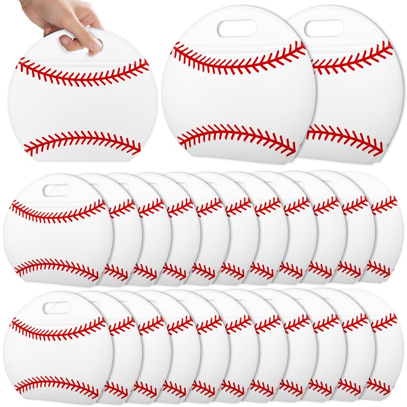 Akaixi 24Pcs Baseball Candy Bags With Handles Reusable Sealed Treat Bags  Stand-Up Bottom Snack Bags For Baseball Coach Sport Team And Baseball Mom  Party Favor Birthday Gifts Supplies - Image 1