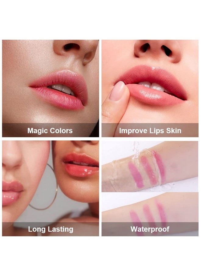 BINGBRUSH BINGBRUSH 2Pcs Color Changing Lipstick, Pink PH Mood Long Lasting Labiales Lip Care Moisturizer Lip Balm Korean Magic Lip Gloss Lip Tinted Stain Makeup Lipstick Set for Women  - Image 4