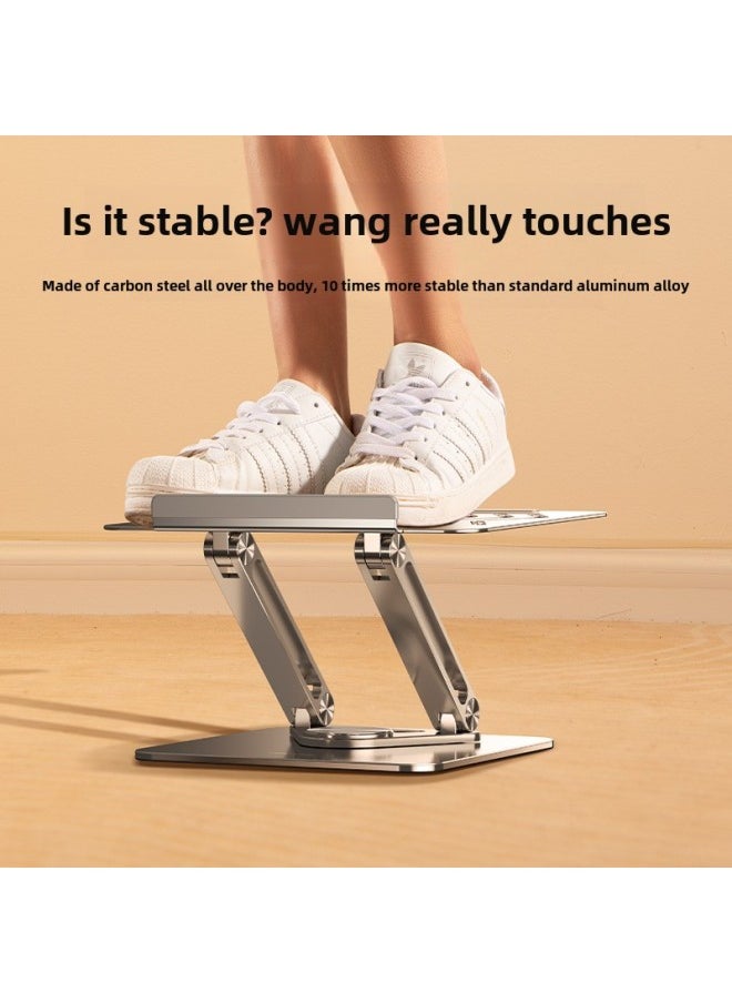 Generic - Rotatable Aluminum Alloy Notebook Stand 360 Degrees Home Office Desktop Station Sitting Dual Use Three Layers Notebook Holder-Color:Upgrade Three-layer Height 56cm  720 Rotation Stable Without Shaking - Image 1