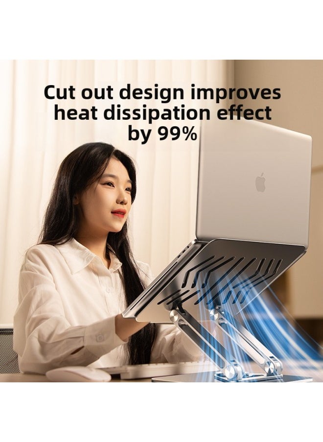 Generic - Rotatable Aluminum Alloy Notebook Stand 360 Degrees Home Office Desktop Station Sitting Dual Use Three Layers Notebook Holder-Color:Upgrade Three-layer Height 56cm  720 Rotation Stable Without Shaking - Image 1