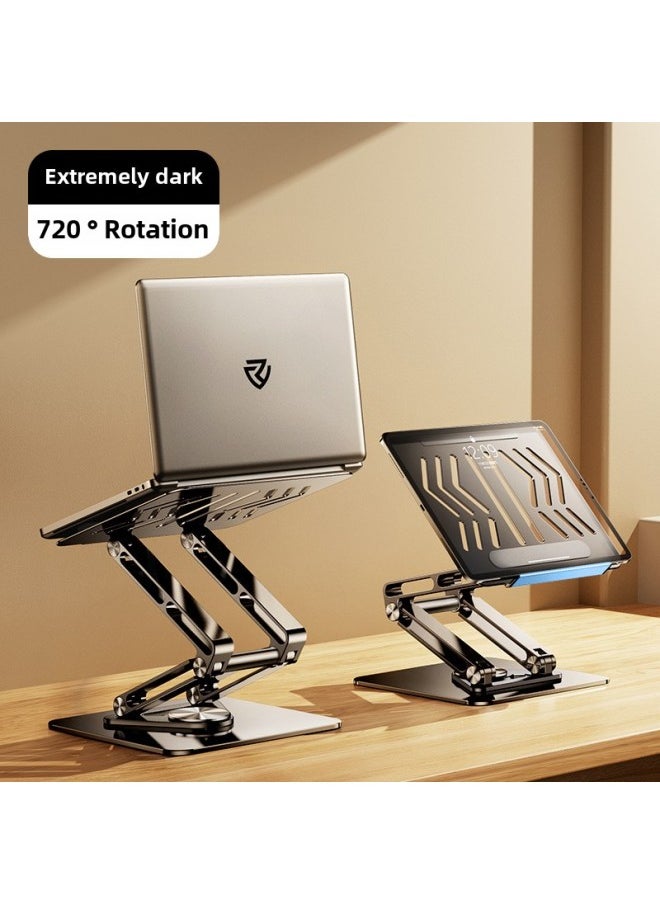 Generic - Rotatable Aluminum Alloy Notebook Stand 360 Degrees Home Office Desktop Station Sitting Dual Use Three Layers Notebook Holder-Color:Upgrade Three-layer Height 56cm  720 Rotation Stable Without Shaking - Image 1