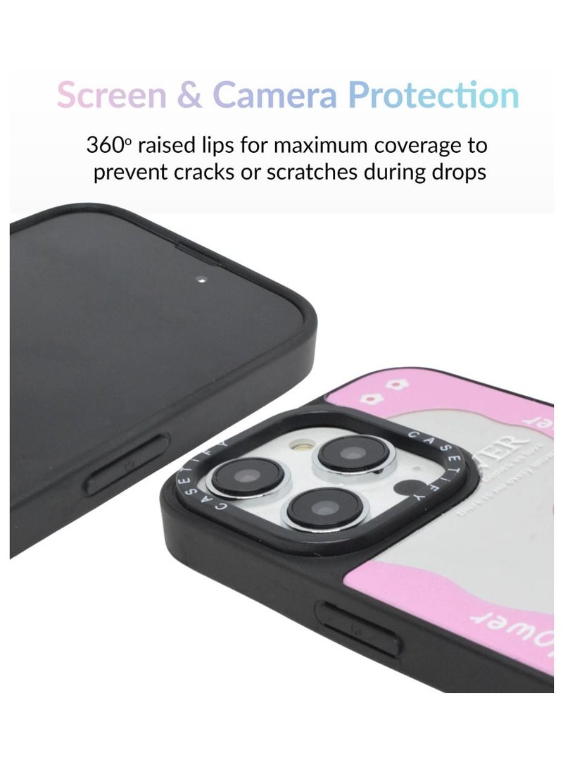 Casetify - iPhone 14 Pro Cover Floral Design Hard Phone Case Tempered Glass Back Cover - Image 1
