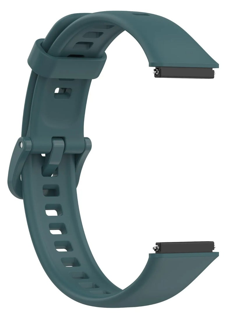 Huawei Band 6 Replacement Silicone Band Adjustable Waterproof Smart Watch Strap  Petrol Green - Image 2