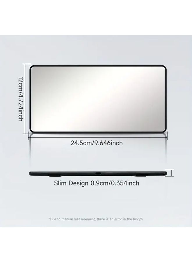 Ultra Thin Black Car Sun Visor Mirror Adjustable Strap Easy Install For Sedan SUV Truck - Image 2