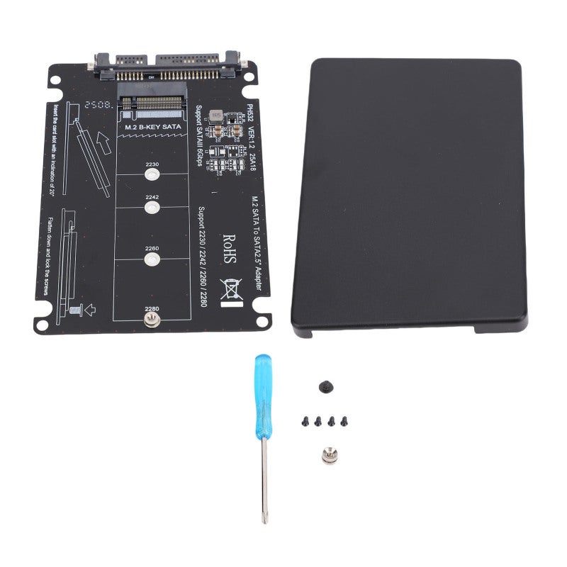 M.2 NGFF B Key SSD to 2.5 Inch Serial ATA Adapter - Shockproof Connector for Strong Compatibility for Windows Linux - Image 1