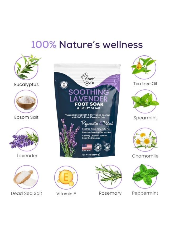 Foot Cure Soothing Lavender Foot Spa with Epsom Salt Bath Soak – Pedicure Foot Soak Tub & Foot Massager Spa – Relaxing Foot Scrubber & Dead Skin Remover – Ionic Foot Bath Detox for Foot Care & Soaking - Image 5