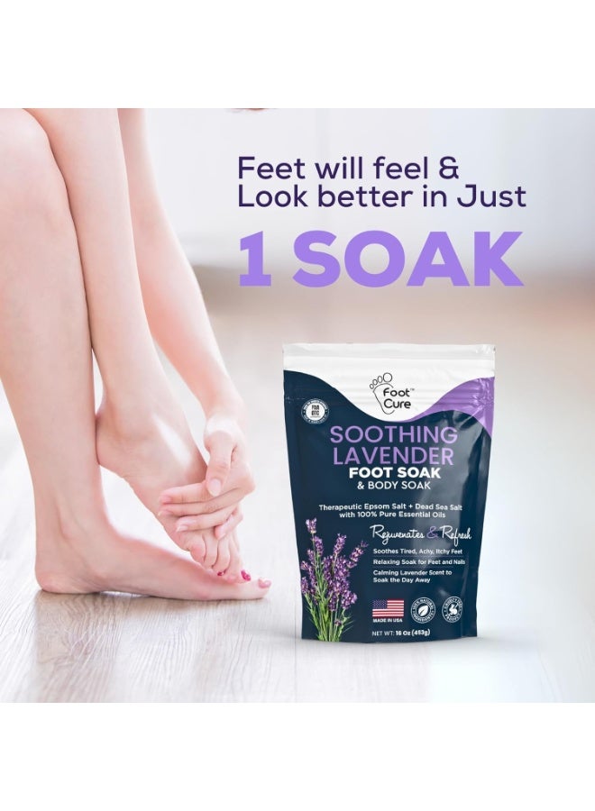 Foot Cure Soothing Lavender Foot Spa with Epsom Salt Bath Soak – Pedicure Foot Soak Tub & Foot Massager Spa – Relaxing Foot Scrubber & Dead Skin Remover – Ionic Foot Bath Detox for Foot Care & Soaking - Image 3