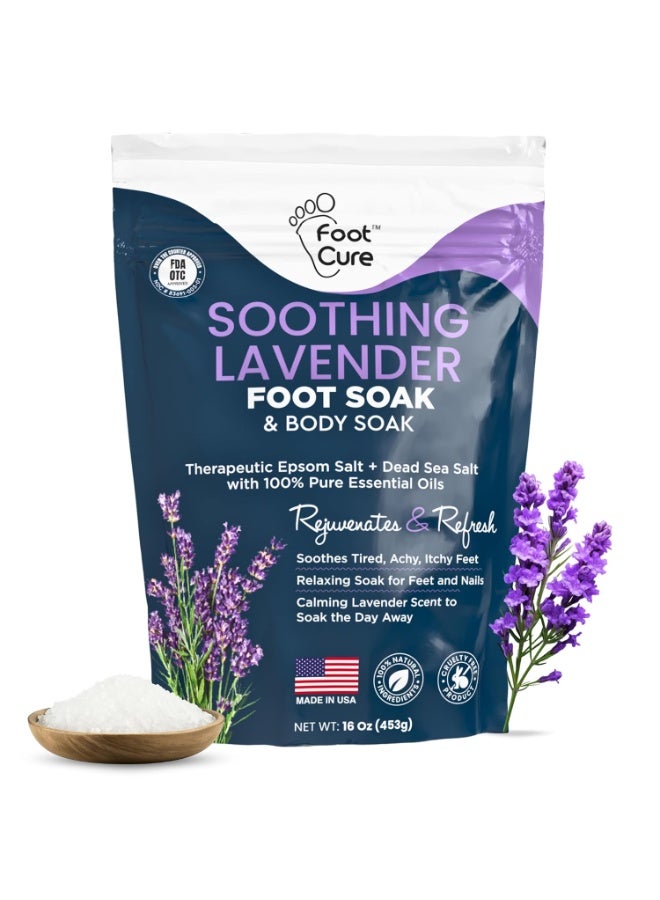 Foot Cure Soothing Lavender Foot Spa with Epsom Salt Bath Soak – Pedicure Foot Soak Tub & Foot Massager Spa – Relaxing Foot Scrubber & Dead Skin Remover – Ionic Foot Bath Detox for Foot Care & Soaking - Image 1
