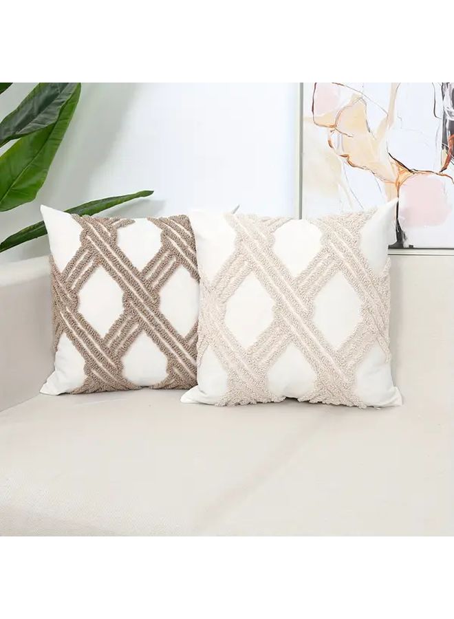 Gray Diamond Tufted Pillow Cover Geometric Pattern Decorative Cushion Case for Sofa - Image 5
