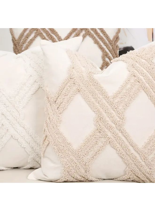 Gray Diamond Tufted Pillow Cover Geometric Pattern Decorative Cushion Case for Sofa - Image 2