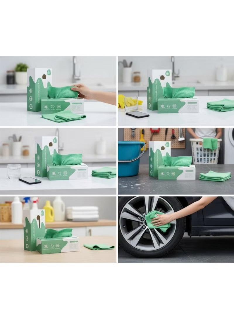 Set of 3 Packs – 20 Premium Microfiber Cleaning Cloths per Pack (60 Total) Ultra-Soft, Highly Absorbent & Scratch-Free – For Wet & Dry Cleaning Perfect for Kitchen, Car, Glass, Electronics, Furniture & Delicate Surfaces - Image 5