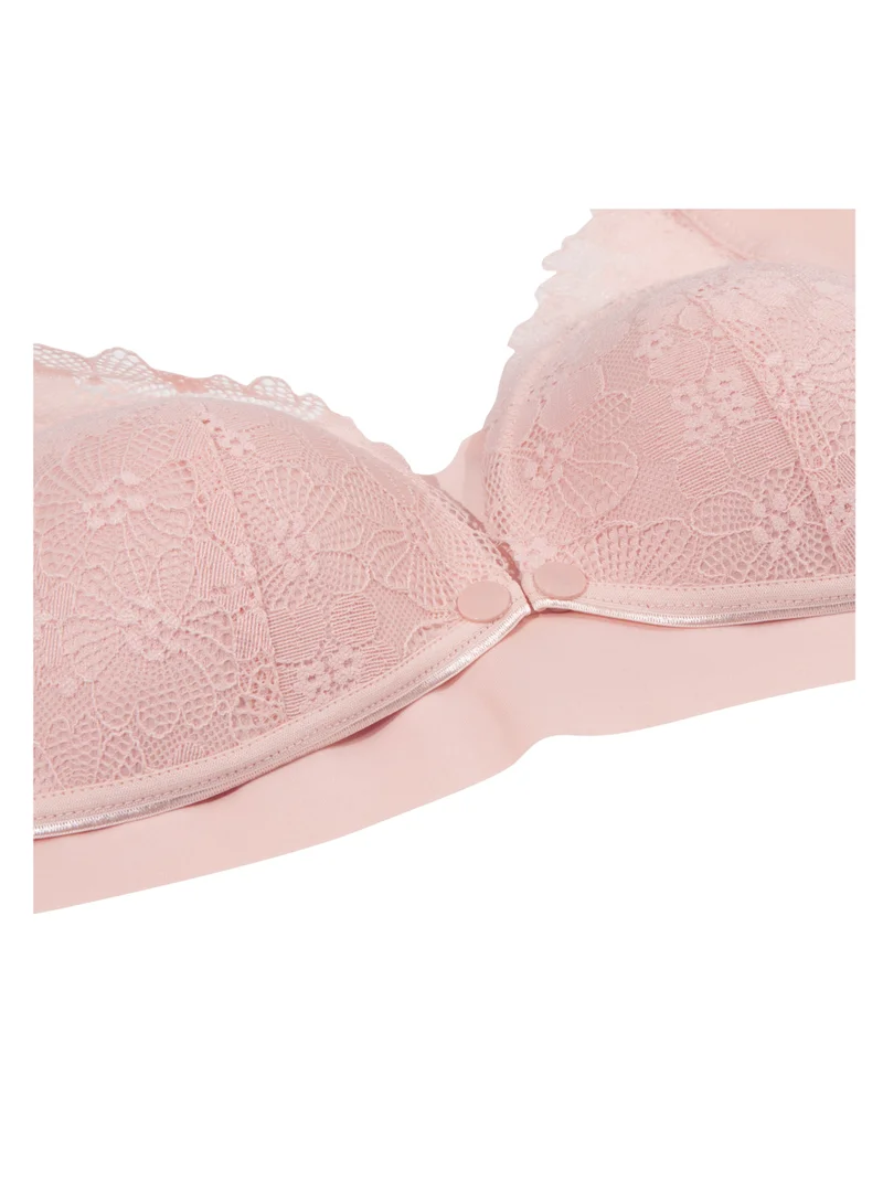 Okus Okus - Pretty Lace Maternity & Nursing Bra - Pink - X Large