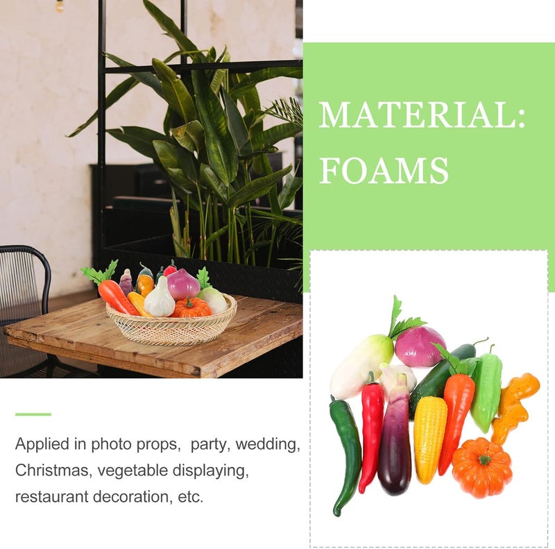 ABOOFAN 12pcs Lifelike Foam Fake Vegetables Set Simulated Vegetable Models for Restaurant Display and Photography Props Decorative Decors for Home Kitchen - Image 3