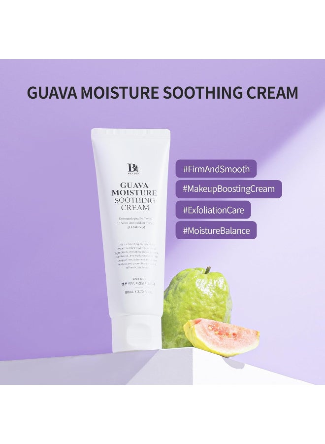 BENTON Guava Moisture Soothing Cream - Skin soothing and moisturizing effect for Dry skin types, Sensitive Skin, Not Tested on Animals, Korean Skin Care, 80ml - Image 3