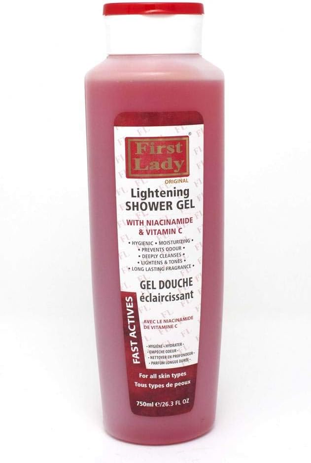 First Lady Skin Brightening Shower Gel 750ml with Niacinamide Vitamin C Hygienic Clean