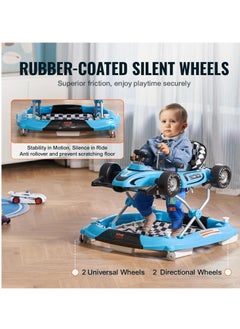 VEVOR VEVOR 4-in-1 Baby Walker, Foldable Baby Activity Center with Wheels, Adjustable Height, Light, Steering Wheel, Learning-Seated | Walk-Behind | Car Shape | Rocker Baby Walker for Boys Girls 6-24 Month  - Image 4