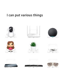 Generic Acrylic Wall Mount, Wall Mounted Display Stand, Camera Wall Mount, Home & Office Multifunctional Wall Mount, 3 Acrylic Small Wall Stand for Security Camera Speakers, Baby Monitors, More 4 Universal Adhesive Stands, Easy to Install, No Drilling, With Cable Clamps  - Image 2