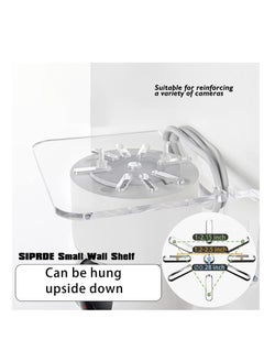Generic Acrylic Wall Mount, Wall Mounted Display Stand, Camera Wall Mount, Home & Office Multifunctional Wall Mount, 3 Acrylic Small Wall Stand for Security Camera Speakers, Baby Monitors, More 4 Universal Adhesive Stands, Easy to Install, No Drilling, With Cable Clamps  - Image 5