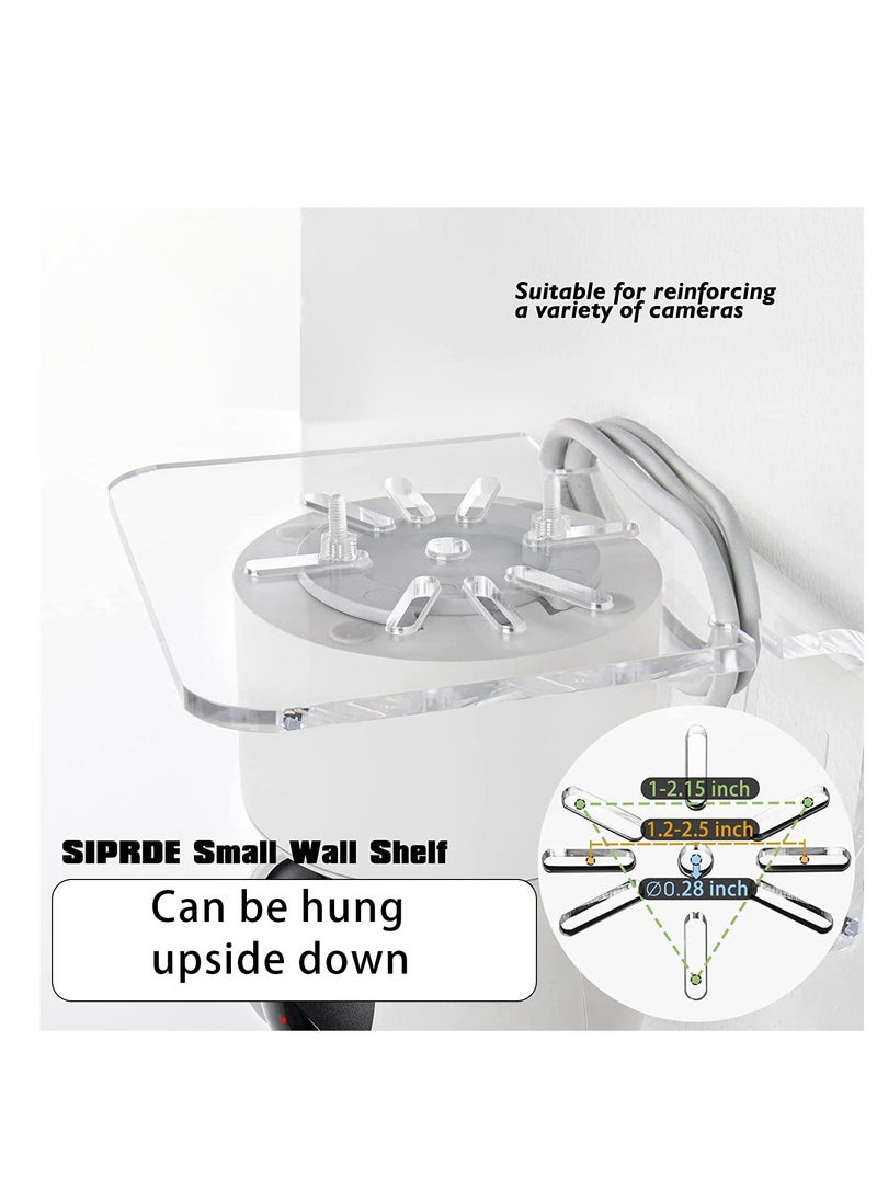 Generic - Acrylic Wall Mount, Wall Mounted Display Stand, Camera Wall Mount, Home & Office Multifunctional Wall Mount, 3 Acrylic Small Wall Stand for Security Camera Speakers, Baby Monitors, More 4 Universal Adhesive Stands, Easy to Install, No Drilling, With Cable Clamps - Image 1