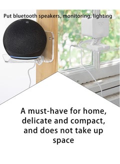 Generic Acrylic Wall Mount, Wall Mounted Display Stand, Camera Wall Mount, Home & Office Multifunctional Wall Mount, 3 Acrylic Small Wall Stand for Security Camera Speakers, Baby Monitors, More 4 Universal Adhesive Stands, Easy to Install, No Drilling, With Cable Clamps  - Image 4
